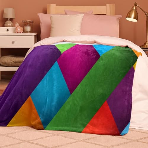 Jeté de canapé plaid polaire multicolore pour soirées cocooning - 8