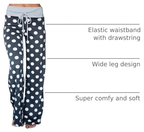 Image of NEWCOSPLAY Women's Comfy Pajama Pants Casual Drawstring Palazzo Lounge Wide Leg Pants