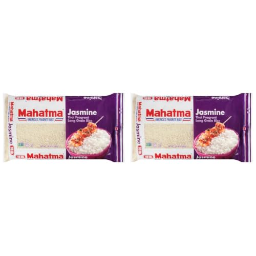 Mahatma Jasmine Rice, 160-Ounce Bag of Rice, Thai, Indian, or Cambodian Fragrant Flavored Rice, Stovetop or Microwave Rice (Pack of 2), White