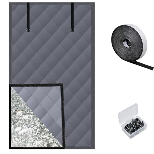 3 Layer 39x63in Thermal Insulated Window Cover for Winter,Roll-Up Insulated Window Blanket with Hook & Loop,Windows Insulation Kit for Bedroom Attic RV to Keep Winter Warm
