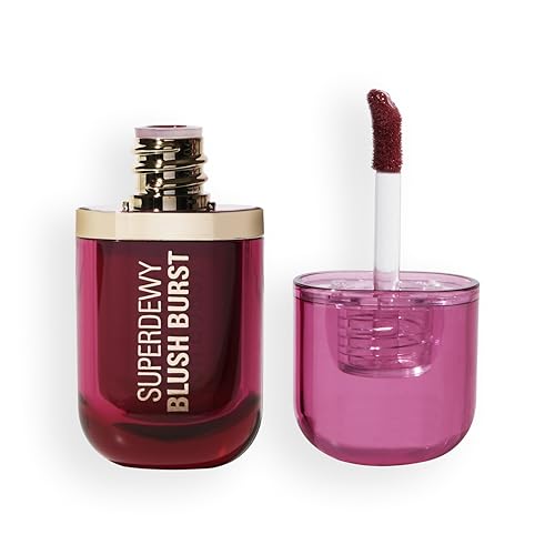 Revolution Superdewy Liquid Blush Burst - Rubor líquido de cobertura buildable para mejillas, fórmula sérum con péptidos y ácido hialurónico, vegano - Very Cherry Berry - 4,2 ml