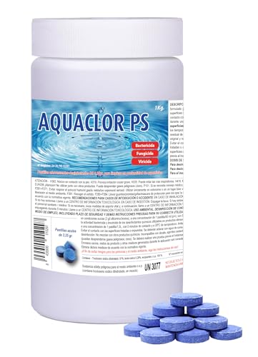 1 kg Lejía en Pastillas desinfectantes 3 Acciones AQUACLOR PS: biocida, bactericida y fungicida