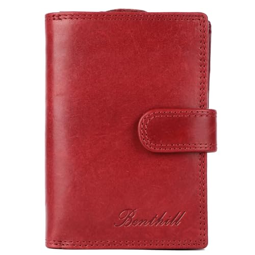Protección RFID en cartera pequeña mujer Benthill de cuero rojo 5