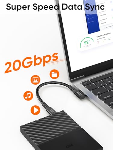 Image of USB 3.2Gen 2x2 Angle USBC to C for MacBook, iPhone 17,iPad, SSD, Dock,1.0ft