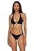 BECCA Women's Standard Marble Canyon Hipster Bikini Bottom, Cheeky Coverage, Swimwear Separates, Black