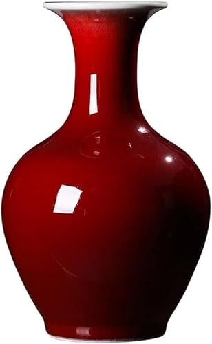 Vase Tabletop Ceramic Red Flower Arrangement Living Room Study Room Furnishings 31.5 * 20cm