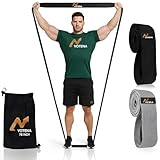 76-Inch Fabric Resistance Band Non Slip, Extended-Length Heavy Duty Exercise Band + Carry Bag Glute, Leg & Full Body Workout, Home Gym, Travel, Yoga & Strength Training (Black, 76 Inch Long Heavy)