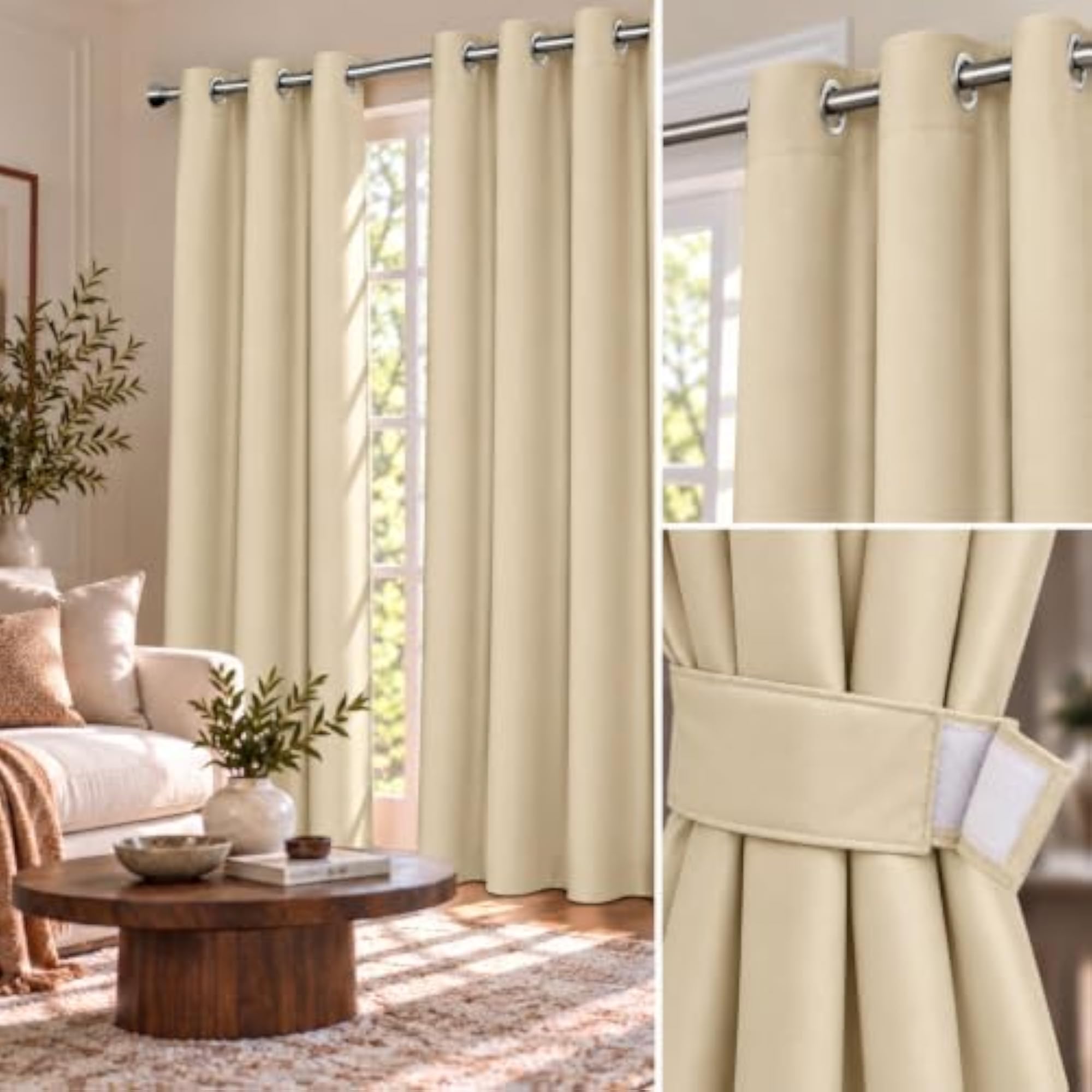 Plain Design Blackout Long Door Curtains, Elegant Home Decor