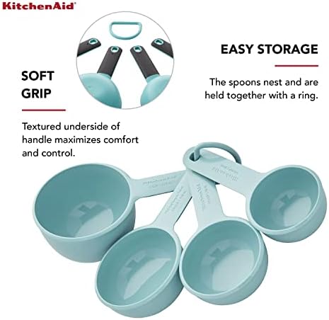 KitchenAid Measuring Cups, Set Of 4, Aqua Sky - Thumbnail 5