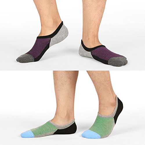Mottee&Zconia Mens No Show Socks Low Cut Ankle Durable Anti-Slip 6 Pairs Casual Invisible Sock Plus Size12-144
