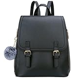 KKXIU Stylish Small Teen Girls Backpack Bag for Women Synthetic Leather Mini Bookbag Purse with Multiple Pockets (a-black)