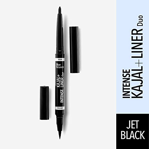 Blue Heaven Intense Duo Kajal + Eyeliner Stick, Black(0.55Ml+0.30Gm), Matte Finish - Image 2