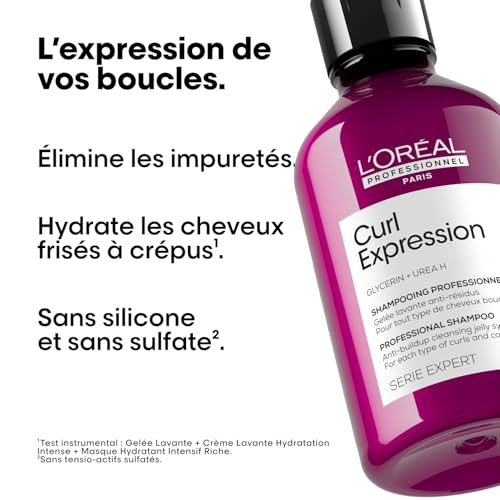 'Oréal Professionnel Routines Curl Expression Cheveux Crépus Shampoing Anti Résidus Masque Riche Hydratant Intensif Crème en Gelée Soin Raviveur Sans Rinçage Duo Trio Quatuor - vue 2
