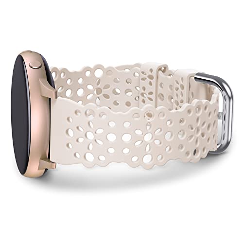 TOYOUTHS Lace Silikon Armband Kompatibel mit Samsung Galaxy Watch 7/6/5/4/Active 2/FE 40mm 44mm, Frauen 20mm Solo Loop B...