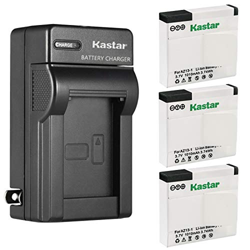 Kastar 3-Pack Battery and AC Wall Charger Replacement for Xiaomi YI AZ13-1, Xiaomi YI AZ13-2 Battery, Xiaomi Yi 1 Action Camera, Xiaomi Xiaoyi 1080P 16.0MP CMOS Sports Action Camera Camcorder
