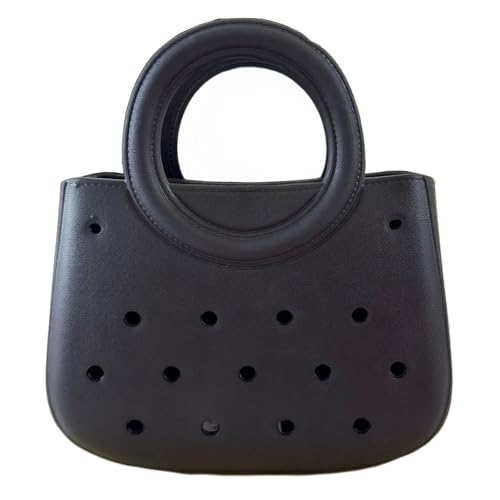 Small Rubber Beach Bag - Simple Modern EVA Beach Bag - Waterproof/Washable/Lightweight/Durable - for Beach, Boat, and Pool Activities Use Beach Rubber Tote Bag,Black