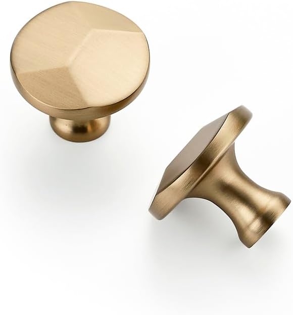 20 Pack Champagne Bronze Round Zinc Alloy Cabinet Knobs, Solid Single Hole Drawer Pulls for Kitchen, Bathroom, and Furniture