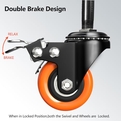 Tayloon A08 Caster Wheels Heavy Duty 2 Inch Stem Caster 600Lbs thumb #3