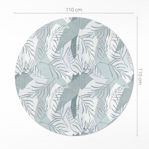 Tapis vinyle ø110 cm rond PVC maison deco intérieur durable - 4
