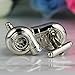 Maycom Turbo Cufflinks Sports Car Auto Part Model Turbocharger Cufflink Turbine Cuff Link Fashion men's shirt accessories (Silver)