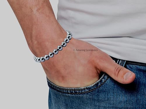 Amazing Gemstone Black Pearl Bracelet for Women Men's Gifts - Protection Healing Crystal Bracelet - 8mm Gemstone Beaded Adjustable Bracelet Pulseras Para Hombres Mujer Stocking Stuffers - Image 6