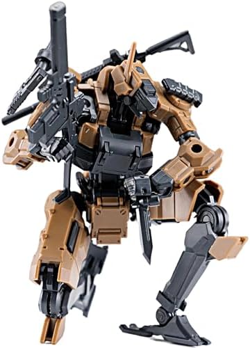 Sheik Mainland Fenrir 1/18 Scale Model Kit, Desert Yellow 2-in-1 Squad Building Set, Fully Articulated Mecha Action Figure with POK Joints, Ages 15+, 4.33 Inches, Hobby Craft Collectible
