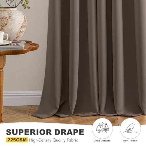Image of MIULEE Blackout Curtains for Bedroom 2 Panels 40 x 45 Inch Long Tan Brown | Thermal Insulated, Living Room Darkening Grommet Drapes, Noise Reducing, Light Blocking Window Treatments