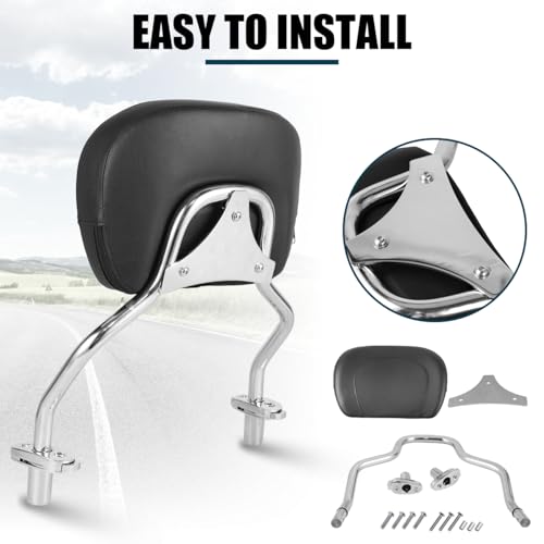 Image of Detachable Passenger Backrest Sissy Bar With Back Rest Pad Compatible with for Harley Freewheeler FLRT 2015-2025 Road Glide 3 FLTRT 2023-2025 Sissy Bar Backrest | Stylish Heavy-Duty Metal Sissy Bar Backrest For Comfortable Back Support