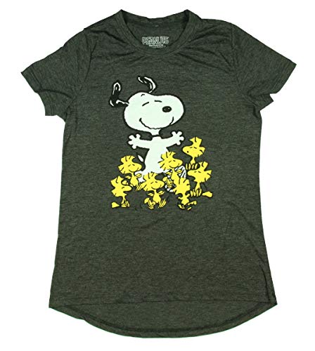 Peanuts Junior's Snoopy Dancing With Woodstock and Friends T-Shirt (Medium)