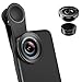 AMIR Phone Camera Lens, Rechargeable Selfie Ring Light, 15X Macro Lens & Wide Angle Lens, 3 Adjustable Brightness Fill Light for iPhone X, On-Camera Video Light for iPhone 7 Plus, Samsung, etc