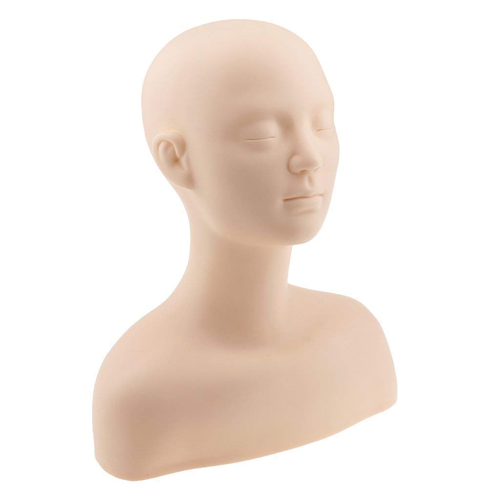Silikon Mannequin Kopf Schaufensterpuppe Modellkopf Schminkkopf für Akupunktur Massage Training/Make Up