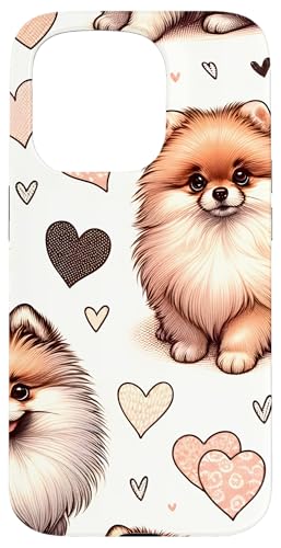iPhone 15 Pro Beautiful Dogs Pattern Pomeranian Dog Case