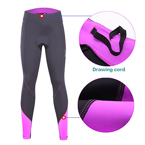 image for beroy Women 3D Padded Cycling Pants with Adjust Drawstring,Ladies Comp