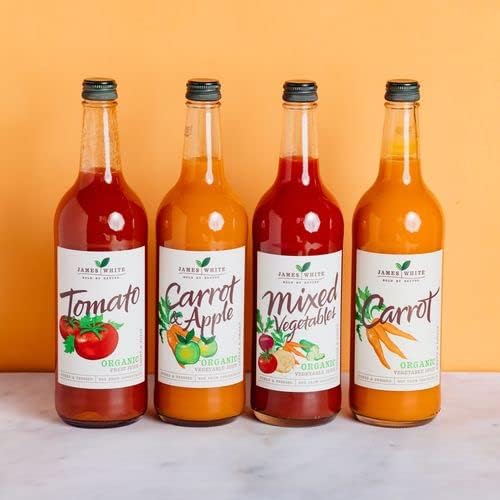 James White Organic Carrot Juice - Vegan - No Added Sugar - Picked and Pressed (Pack of 6 x 750ml)