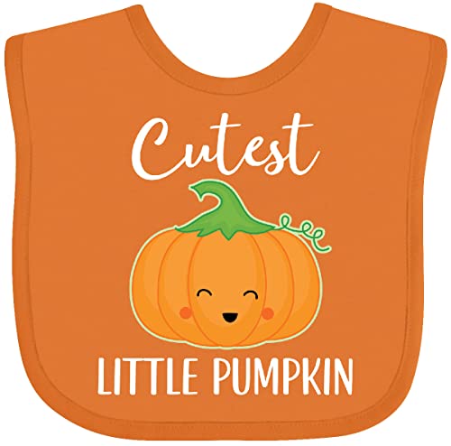 inktastic Halloween Cutest Little Pumpkin Baby Bib Orange 2adb6