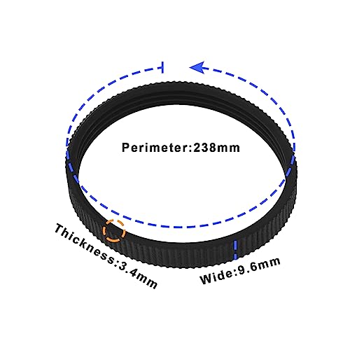 Create idea 2-teiliger Antriebsriemen für Elektrohobel, Kompatibel mit Makita 1900B, Gummi, 9,6 Mm Breite, 238 Mm Umfang, Ersatzteile für Elektrowerkzeuge