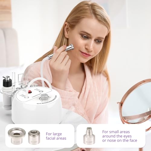 Diamond Microdermabrasion Machine, UNOISETION 3 in 1 Dermabrasion Facial Machine for Exfoliation & Blackhead Removal, Home Use Facial Skin Care Device