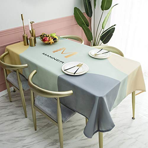 Nappe rectangulaire coton et lin lavable taille L anti-rayure table D