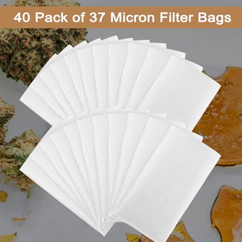 37 Micron Food Grade Nylon Tea Filter Bags 2.5"x4.5" for Pressable Rosin - 40 Pack for Filtering Tea - Image 3