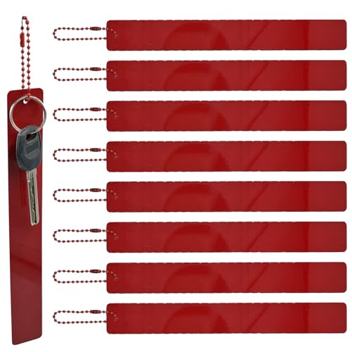 Image of 8 Pcs Commercial Grade Large Keychain Big Heavy Duty Bathroom Key Chain for Business Restroom to Not Lose Keys Giant Metal Long Keychain (8, Red)