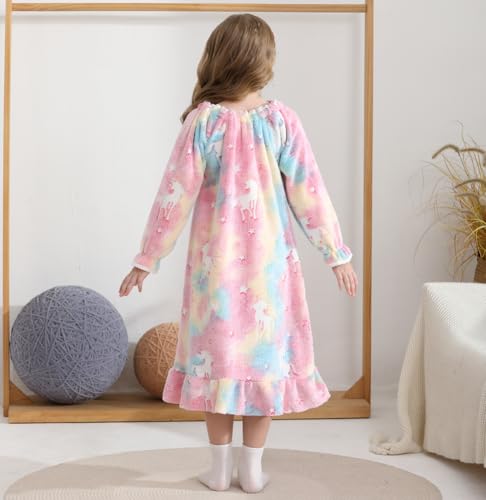 Girls Flannel Dress，Winter Princess Dresses Long Sleeve Gown 3-12Years4