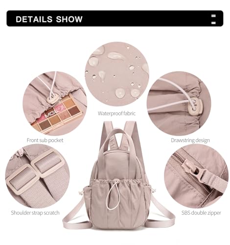 Women's Small Crossbody Sling Bag - Convertible Mini Backpack & Chest Bag, Lightweight Daypack for Hiking, Travel, Daily Use, Black4