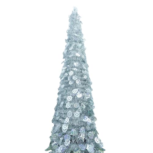 Albero di Natale pieghevole | Decorazione di neve da 150 cm -...