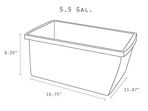 Image of Storex 5.5 Gallon Storage Bin - Plastic Classroom Organizer for Books and Supplies, Yellow, 1-Pack (61484C06C)