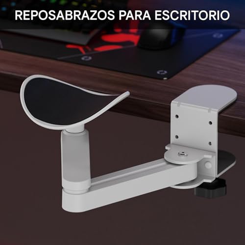 Support de bras pour bureau d'ordinateur ergonomique et repose-coude réglable à 360°