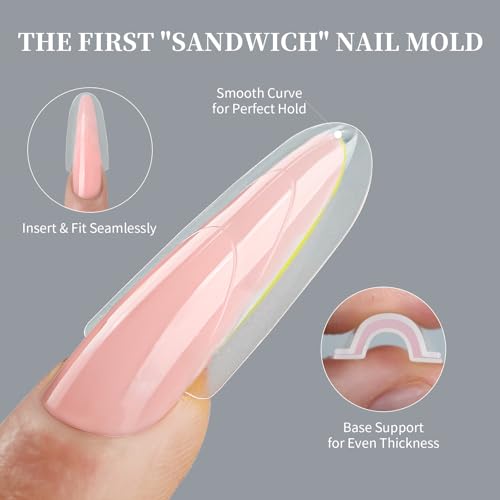Formes réutilisables en amande pour extensions d'ongles impeccables à la maison
