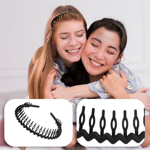 Wllhyf 561476_1+FINE TOOTH COMB 3 Pieces Sharks Tooth Hair Comb Plastic Non Slip Headband Wavy Teeth Hair Hoop Fashion Effortless Hairband Hair Accessory thumb #6