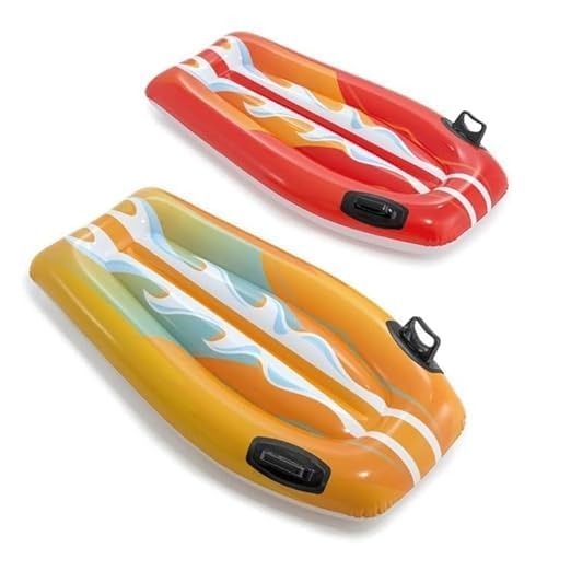 KidsZeeNie® Inflatable Surf Board Style Pool Float for Adults & Kids 6+ | Floating Lounger with Headrest & Grab Handles | Blow Up Water Rider Air Bed for Beach, Lake & Water Games | Pack of 1 4