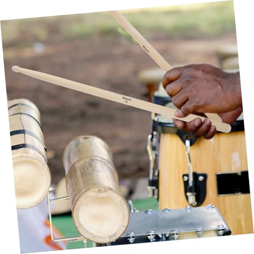 Baquetas Mikinona, 2 piezas, mango liso, para principiantes, estudiantes y músicos, adecuadas para diversos estilos de batería, práctica, conciertos y presentaciones en banda miniatura 7