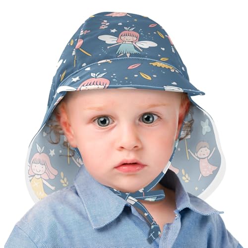 Fairies Marshmallow Blue Toddlers Sunhat Boy Water Hats Girls UPF 50 Neck Flap Travel Essentials2